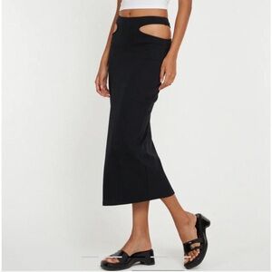 Motel Rocks Black Asymmetrical Pencil Skirt